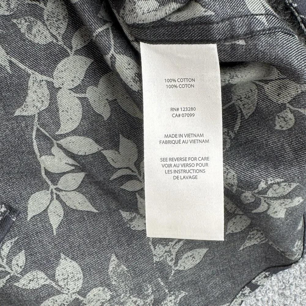 Travis Mathew Under Button Collar Shirt Mens XL Black Searchlight Floral Casual